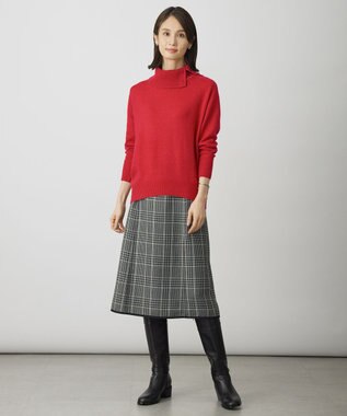 J.PRESS LADIES CASHMERE BLEND 襟付き ニット チェリーレッド系