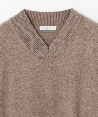 ANY ラムウールＶネックプルオーバー モカ