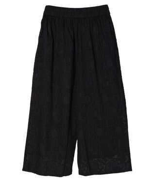 Green Parks インド綿　ジャガードイージーパンツ Black