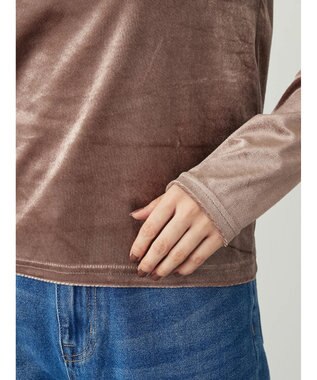 Green Parks ・ＥＬＥＮＣＡＲＥ　ＤＵＥ　ベロアクルーロングＴＥＥ Mocha