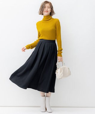 23区 【SLOW/一部店舗限定】シアーリブ タートルネックニット マスタード系