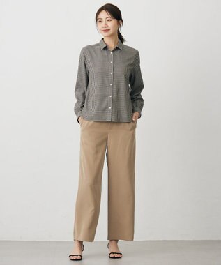 J.PRESS LADIES サイロチェック シャツ ベージュ×ブラック×パープル系