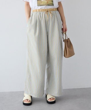 CRAFT STANDARD BOUTIQUE サッカーチェックイージーパンツ Light Blue