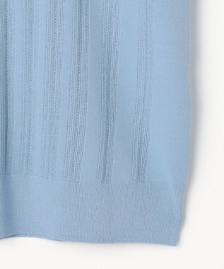 J.PRESS LADIES Rayon Elite Stretch クルーネック カーディガン サックスブルー系