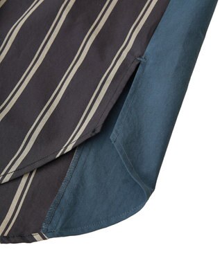 YECCA VECCA 2way袖デザインロングシャツ Stripe Black