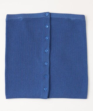 自由区 【洗える】ドライコットンハイゲージニット ビスチェ ブルー