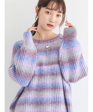 AMERICAN HOLIC グラデーションラグランニットプルオーバー Purple
