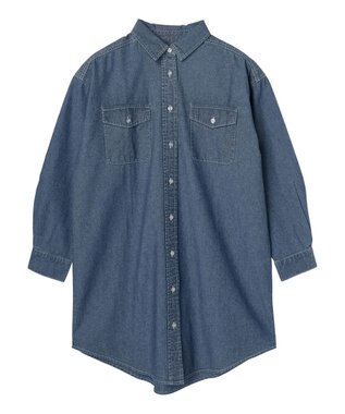 Green Parks ミディ丈デニムシャツワンピース Indigo
