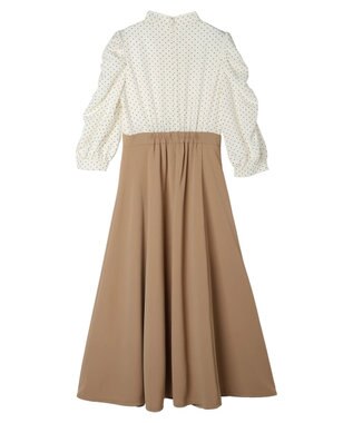 earth music&ecology ハイウエスト切り替えドッキングフレアワンピース Dot