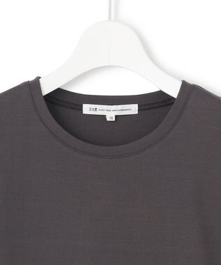 23区 【汗じみ防止/速乾性】フレンチスリーブ  IT Tシャツ ダークブラウン系