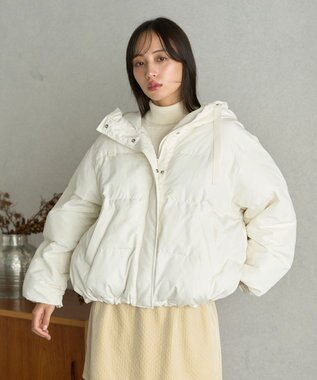 earth music&ecology フーディーパファーブルゾン アイボリー