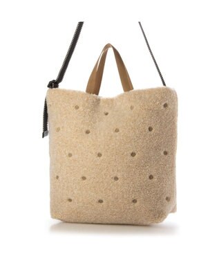 UNBILLION カシュカシュ cachecache / ミックスカラーボアドット2wayトート ベージュ