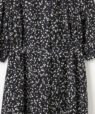 J.PRESS LADIES L 【洗える】スパンローンフラワープリント ワンピース ネイビーベース系