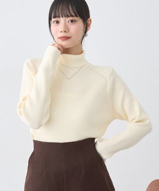 earth music&ecology 【イージーケア】【洗濯機洗い可】レンチング(TM)エコヴェロ(TM)(リブタートル) Ivory