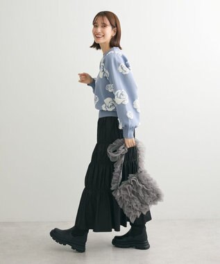 Green Parks ・ｓｗｉｎｇ　ｂｙ　バラジャカードニット Blue