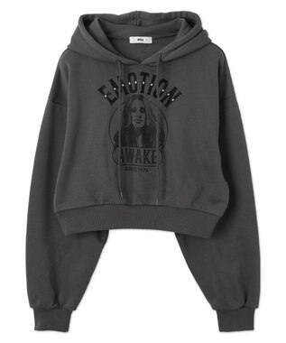 WEGO ガールプリントプルパーカー ダークグレー