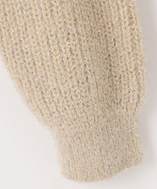 Feroux 【洗える】ラメシャギー カーディガン ベージュ系