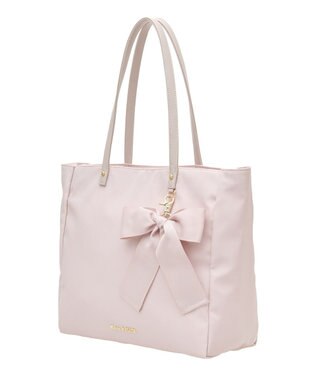 Maison de FLEUR EC限定リボンチャーム付き3ルームトートバッグ Grayish Pink