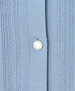 J.PRESS LADIES Rayon Elite Stretch クルーネック カーディガン サックスブルー系