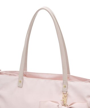 Maison de FLEUR EC限定リボンチャーム付き3ルームトートバッグ Grayish Pink