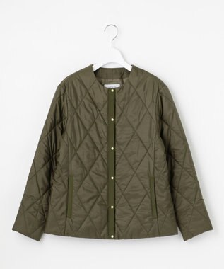 J.PRESS LADIES 高密度タフタ キルティング ショート コート カーキ系