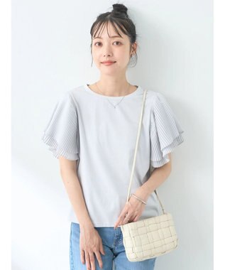 earth music&ecology プリーツフレアプルオーバー Ice Gray