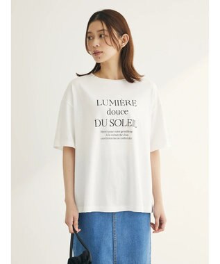 Green Parks フェミニンロゴボックスＴシャツ Off White
