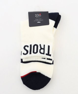23区GOLF 【MEN】ロゴラインハーフソックス　１５ｃｍ ホワイト系