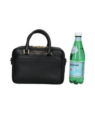 INTER-CHAUSSURES 【CHRISTIAN VILLA】ボックスシルエットレザーハンドバッグ ブラック