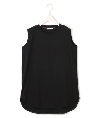 ICB L 【接触冷感・洗える】コンパクトスムース ノースリーブ Tシャツ ブラック系