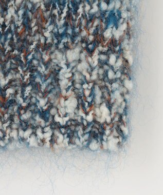 自由区 カラーミックスツイード クロップドニット ブルー系8