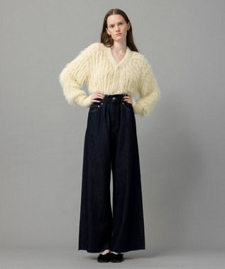  【ReNAVE・洗える/軽量】ライトデニム ウエストギャザーパンツ