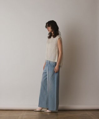 GRACE CONTINENTAL フリンジギャザートップ キナリ