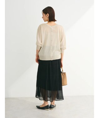 Green Parks ２ｗａｙ　７分袖ブライトシアーニットプルオーバー Beige