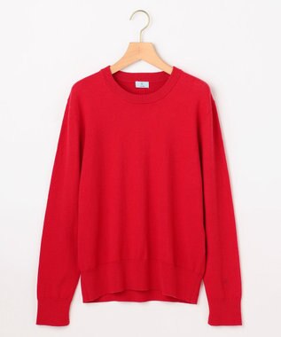 組曲 L 【加藤ローサさん着用】コットンカシミヤMIX刺繍入りニット レッド系