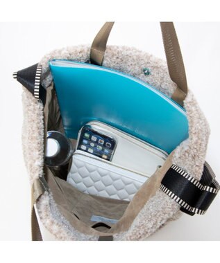 UNBILLION カシュカシュ cachecache / ミックスカラーボアドット2wayトート ベージュ