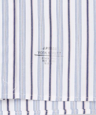 J.PRESS YORK STREET 【UNISEX】バンドカラー　ストライプシャツ ホワイト系1