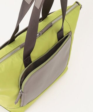 Y'SACCS ナイロン×リサイクルレザー　コンビマルチトート ライトグリーン