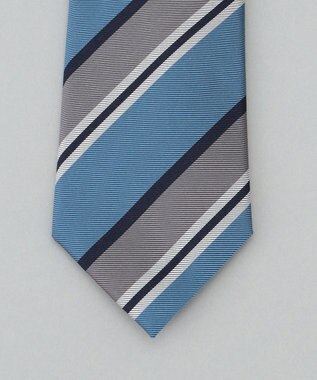 GOTAIRIKU 日本縫製/オリジナル柄【Fermo Fossati】ネクタイ_レジメンタル ターコイズブルー系1