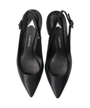 INTER-CHAUSSURES 【CARRANO】ポインテッドバックストラップパンプス ブラック