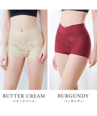 BRADELIS New York 【BRADELIS NewYork peace】綿混フィットレースショーツ ウエストからヒップ下まですっぽり包み補整するショーツ バタークリーム