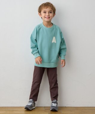 ANY KIDS ロゴプリント トレーナー ブルー