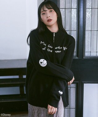 earth music&ecology ナイトメア／ダブルジップニットカーディガン Black