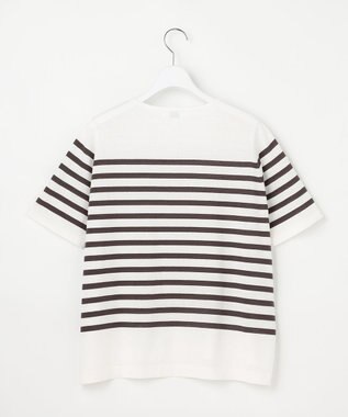 J.PRESS LADIES RELAX OVER KNIT プルオーバー オフホワイト×モカ