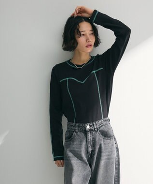 Green Parks ・ＳＵＧＡＲ　ＳＰＯＯＮ　カラーｓｔリブロンＴＥＥ Black