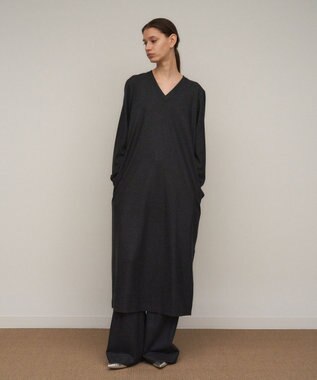  MERINO COLLEGE JERSEY | Vネックドレス