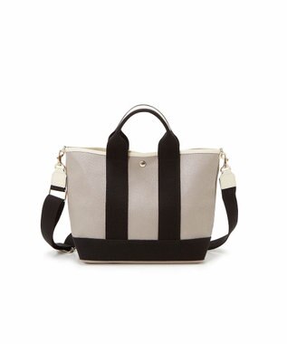 TOPKAPI 【Breath TOPKAPI】スコッチグレイン ネオレザー トート バッグ ショルダー付き M グレージュ