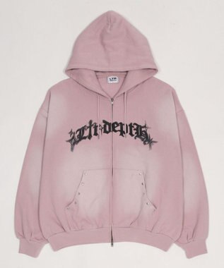 WEGO 【ユニセックス着用ITEM】グラフィックZIPパーカー ピンク