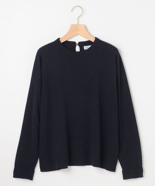 組曲 【WEB限定】レースフリルスタンド ニット ネイビー系