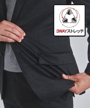 GOTAIRIKU セットアップ対応【洗える/ストレッチ/シワになりにくい】ウォッシャブルジャージー セットアップジャケット_無地（25年モデル） グレー系